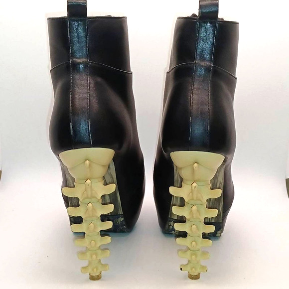 Size 8  Platform Bone High Heel Ankle Boots - Picture 5 of 14